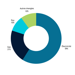 graphique Moyenne des énergies monitorées par DeltaConsoExpert 